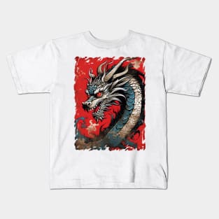 Chinese Red Dragon Art Kids T-Shirt